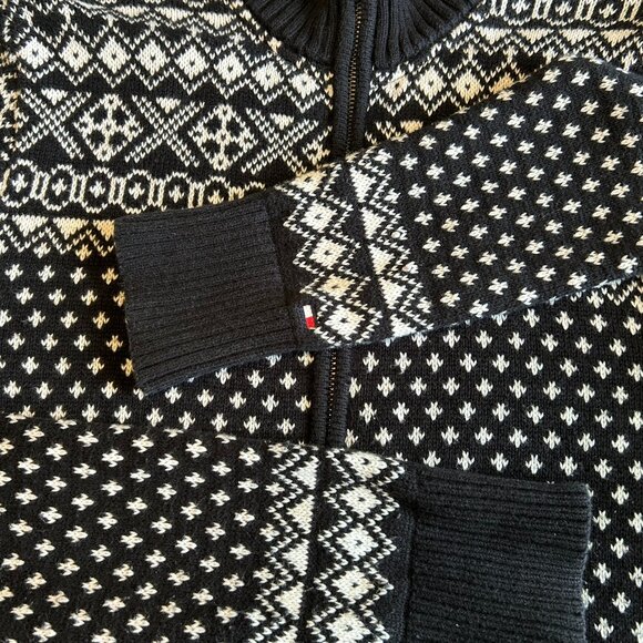TOMMY HILFIGER Nordic Knit Fair Isle Zip Jacket - Cotton Wool Blend - Men S Wm M - Picture 4 of 8